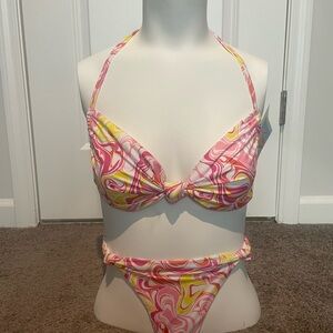Pink and Yellow Swirl Bikini